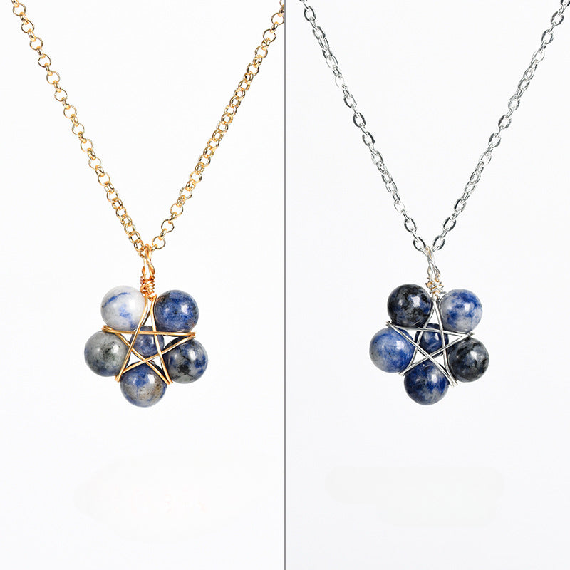 Belifi Moonstone Pentagram Necklace