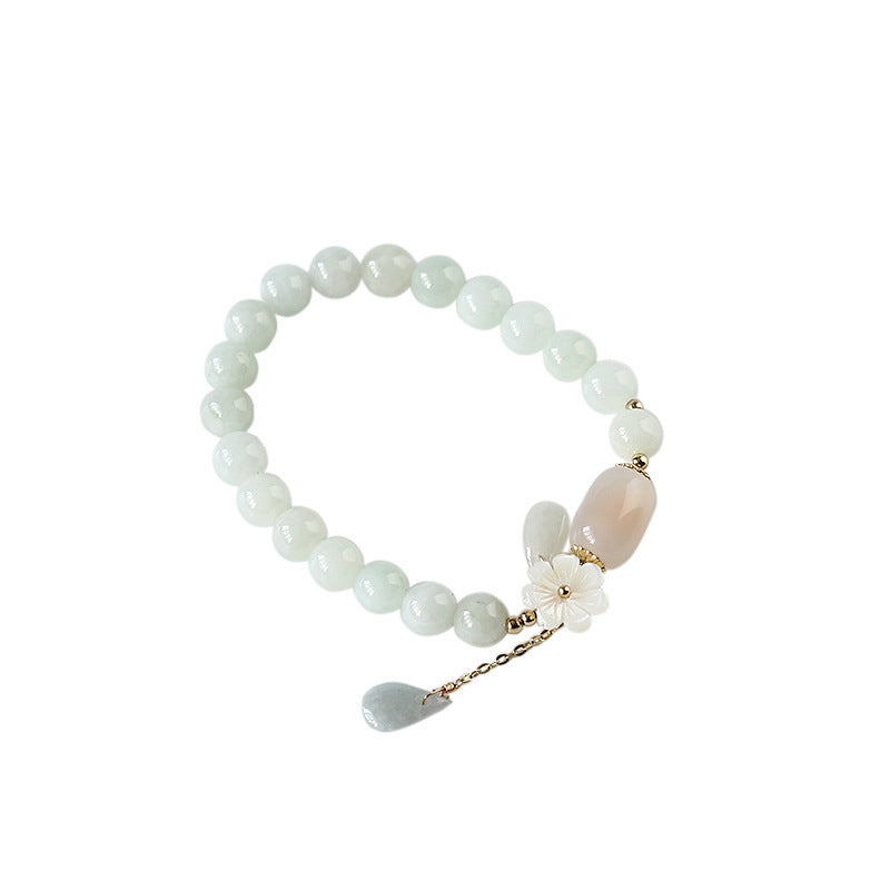 Natural White Jade Bracelet - Symbol of Luck