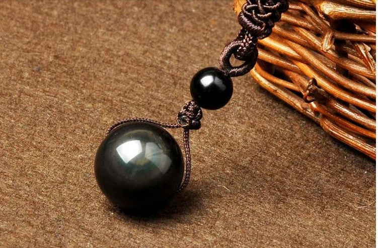 Belifi Obsidian Stone Necklace