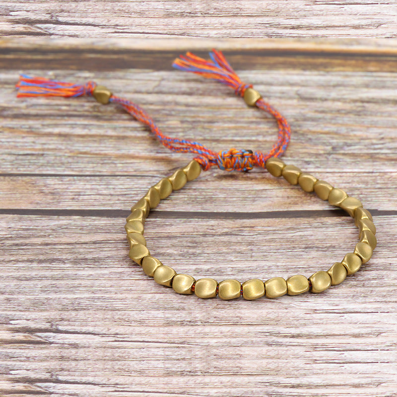 Tibetan Copper Beads Bracelet Handmade - For Healing, Strength & Protection-Belifi