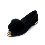 Belifi Women's Pointed Toe Flat Cotton Shoes