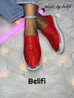 Belifi - Women Rhinestone Platform Breathable Slip-on Shoes