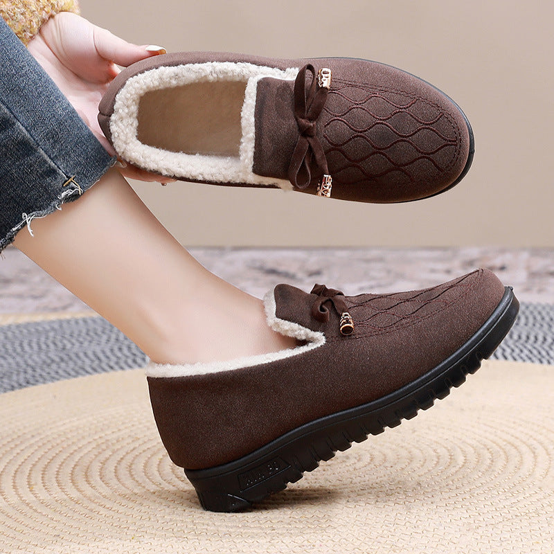 Belifi Winter Women's Casual Fleece-Lined Anti-slip Soft-Sole Cotton Shoes