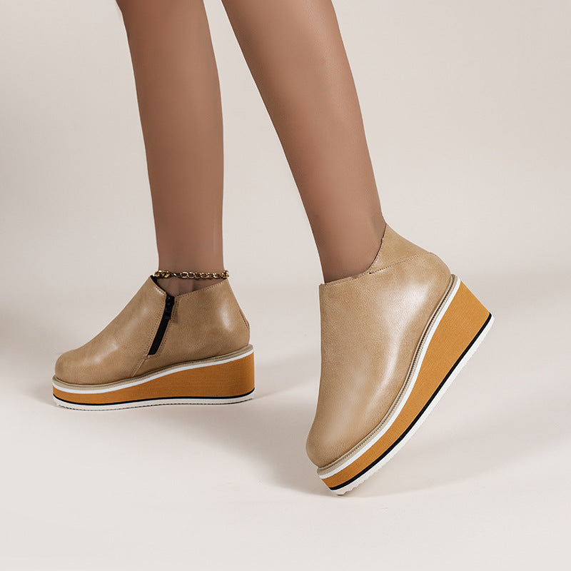 Belifi Women's Chelsea Boots with Thick Platform Wedge Heels