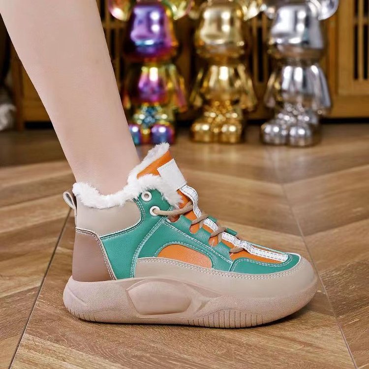 Belifi Women's Color-Block Warm Comfortable Cotton Casual Sports Shoes