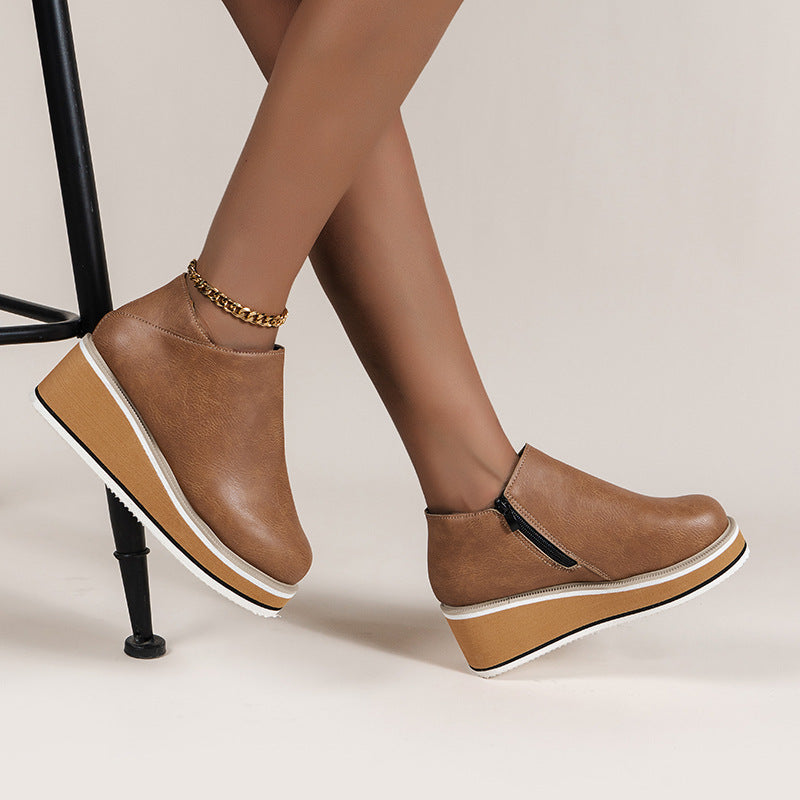 Belifi Women's Chelsea Boots with Thick Platform Wedge Heels