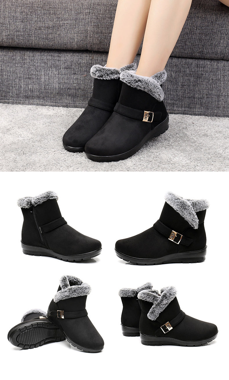 Belifi Winter Fleece-Lined High-Top Anti-slip Cotton Shoes