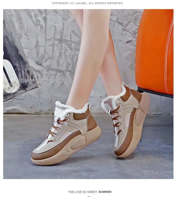 Belifi Women's Color-Block Warm Comfortable Cotton Casual Sports Shoes