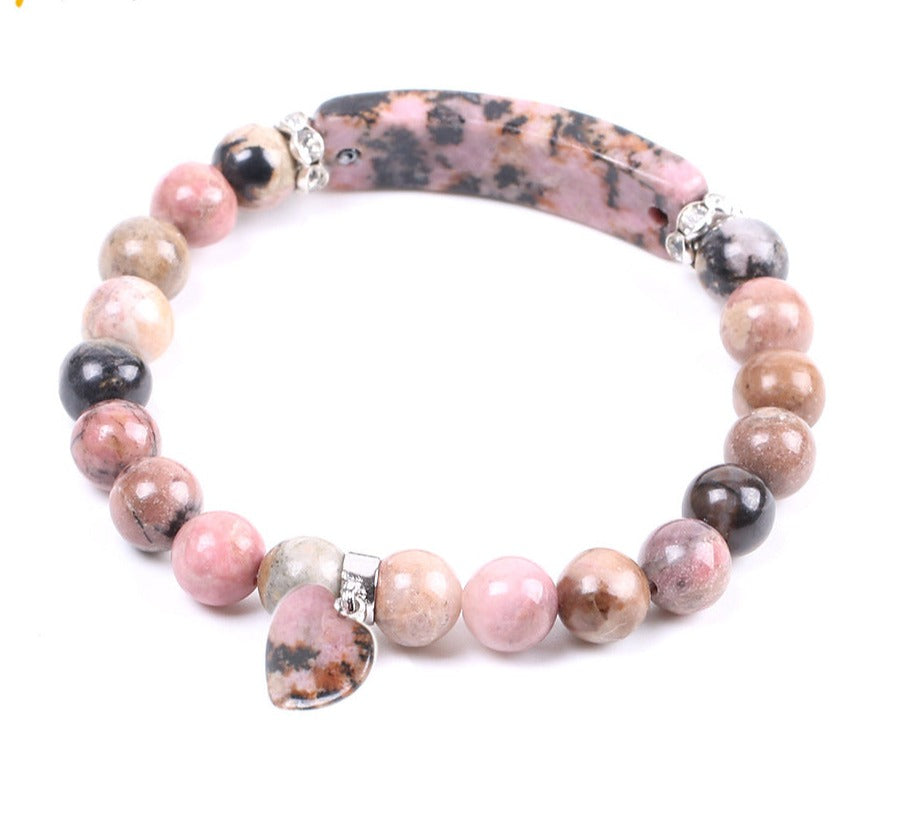Natural Quartz Love Heart Bracelet for Emotional Healing