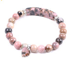 Natural Quartz Love Heart Bracelet for Emotional Healing