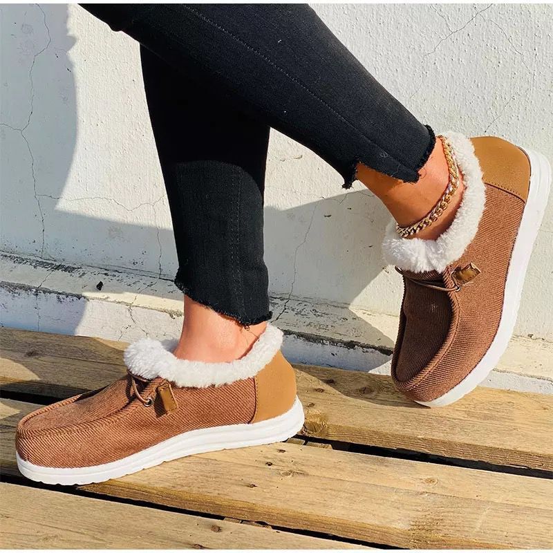 Belifi Winter Women's Casual Fleece-Lined Anti-slip Soft-Sole Cotton Shoes