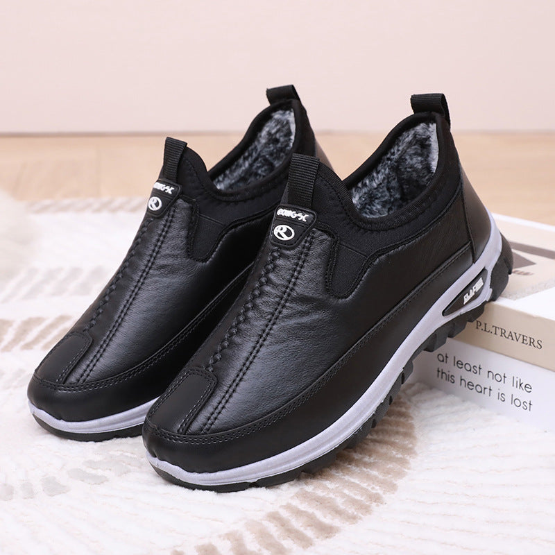 Belifi Women's Winter Comfortable Waterproof Leather Cotton Shoes