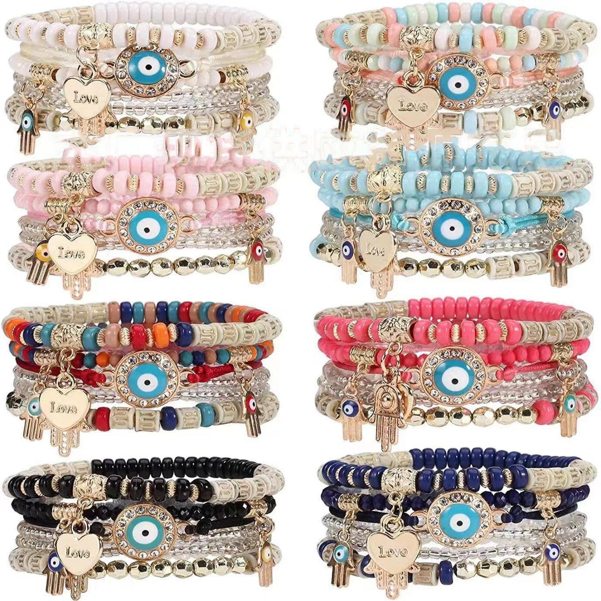 Vision of Love - Rose Quartz Evil Eye Bracelet