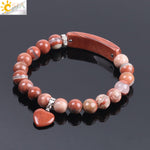 Natural Quartz Love Heart Bracelet for Emotional Healing