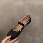 Belifi Flat Mary Jane Ballet Shoes with Rhinestone Buckle