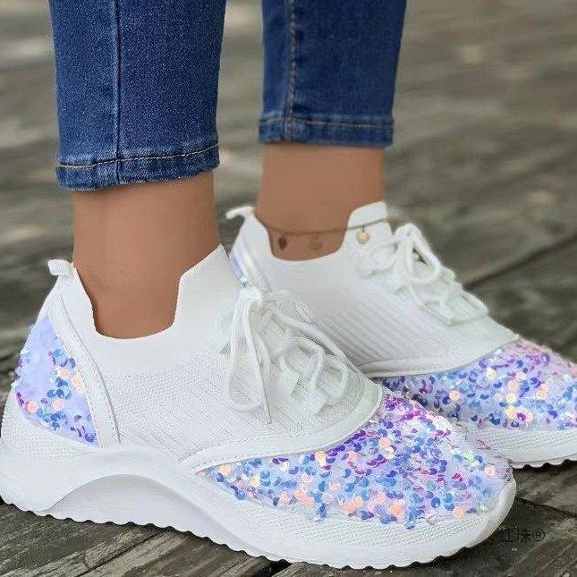 Belifi Autumn Women's Fashionable Comfortable Sequin Casual Sports Shoes