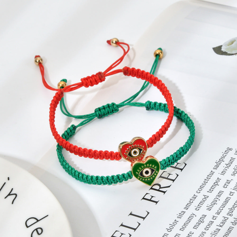 Devoted to Love - Evil Eye Heart Charm Red String Bracelet