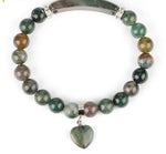 Natural Quartz Love Heart Bracelet for Emotional Healing