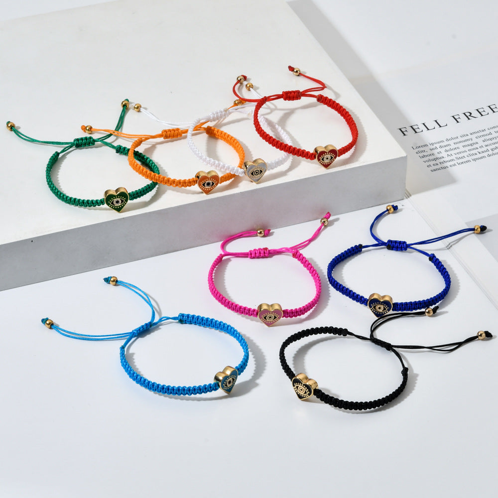 Devoted to Love - Evil Eye Heart Charm Red String Bracelet