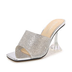 Belifi Rhinestone Square-toe Heeled Sandals