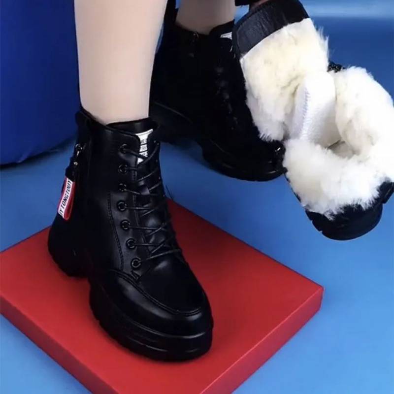 Belifi Women's Genuine Soft Leather Anti-slip Thick-Soled Warm Snow Boots