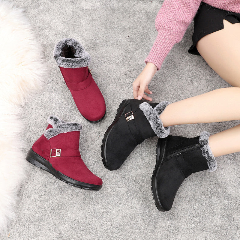 Belifi Winter Fleece-Lined High-Top Anti-slip Cotton Shoes