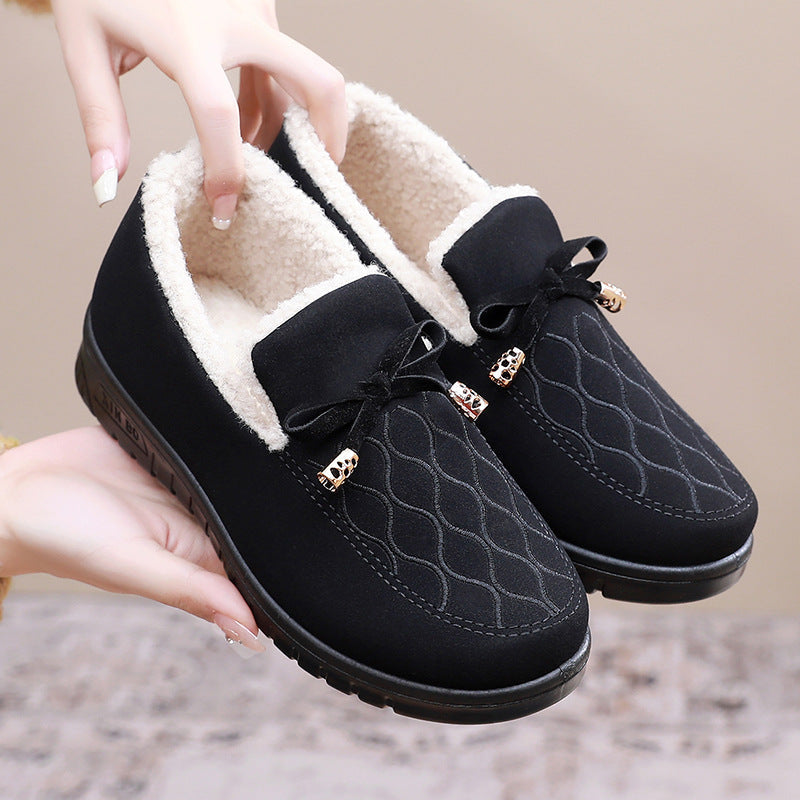 Belifi Winter Women's Casual Fleece-Lined Anti-slip Soft-Sole Cotton Shoes