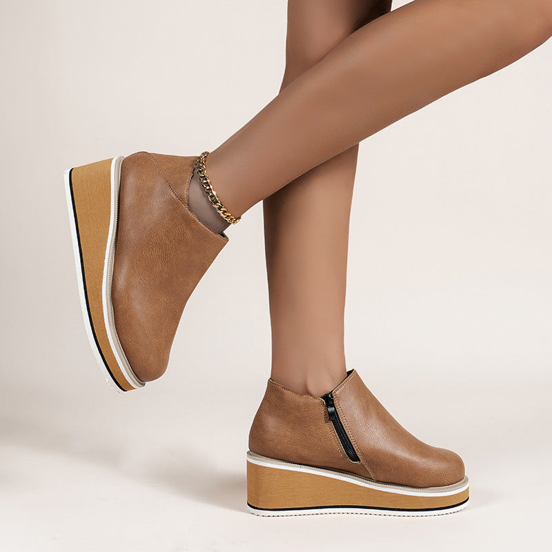 Belifi Women's Chelsea Boots with Thick Platform Wedge Heels