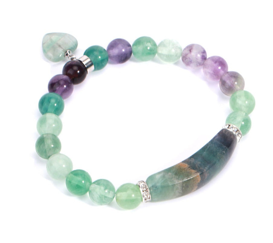 Natural Quartz Love Heart Bracelet for Emotional Healing