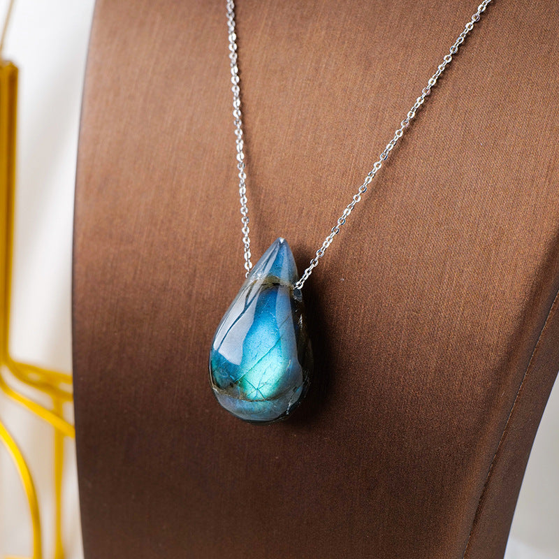 Labradorite Healing Pendant Necklace - Water Drop Design