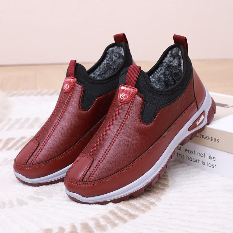 Belifi Women's Winter Comfortable Waterproof Leather Cotton Shoes