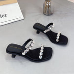 Belifi Drag-heeled Rhinestone Sandals