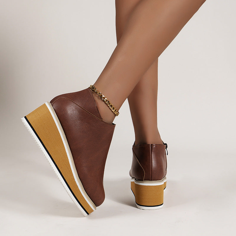 Belifi Women's Chelsea Boots with Thick Platform Wedge Heels