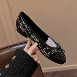 Belifi Flat-bottomed Round Bow Flat-bottomed Shoes