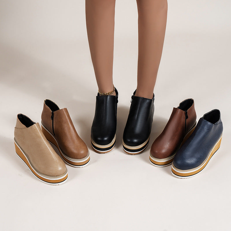 Belifi Women's Chelsea Boots with Thick Platform Wedge Heels