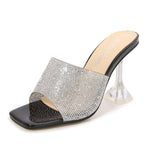 Belifi Rhinestone Square-toe Heeled Sandals