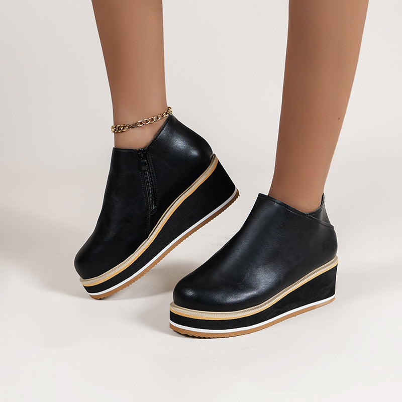 Belifi Women's Chelsea Boots with Thick Platform Wedge Heels