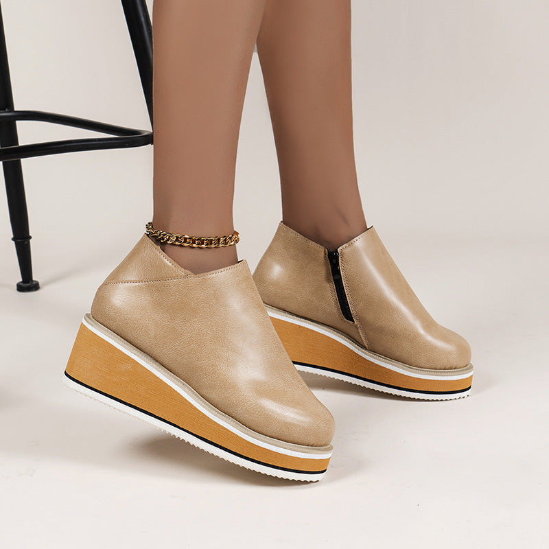 Belifi Women's Chelsea Boots with Thick Platform Wedge Heels