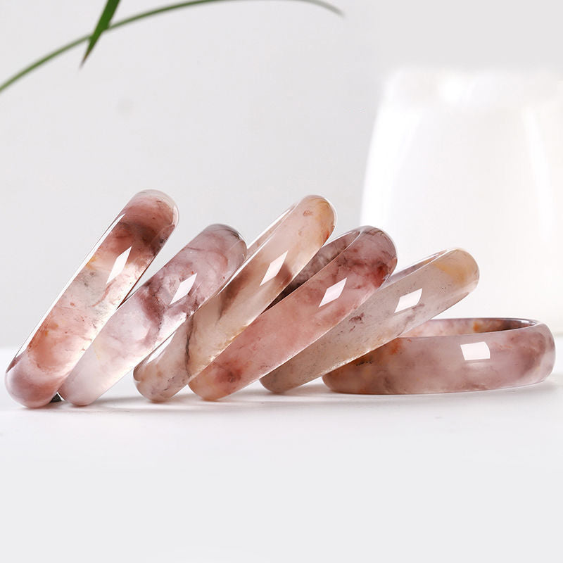 Buddha Stones Bangle Bracelet - Purple Jade for Happiness & Protection