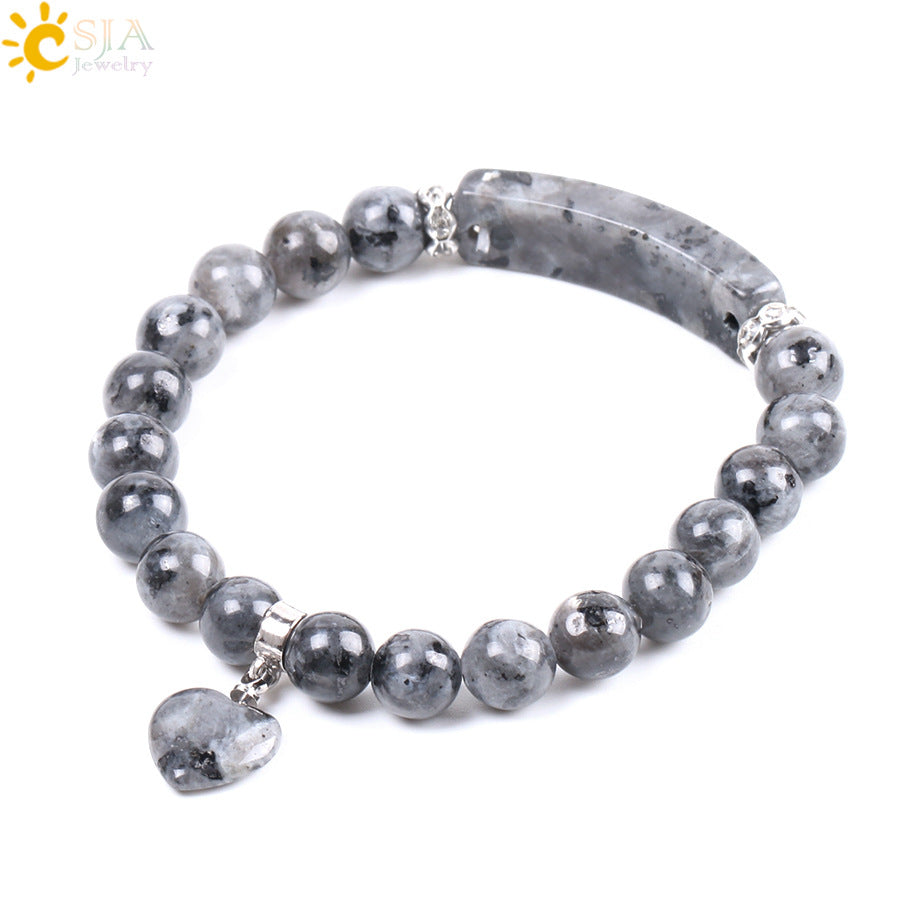 Natural Quartz Love Heart Bracelet for Emotional Healing