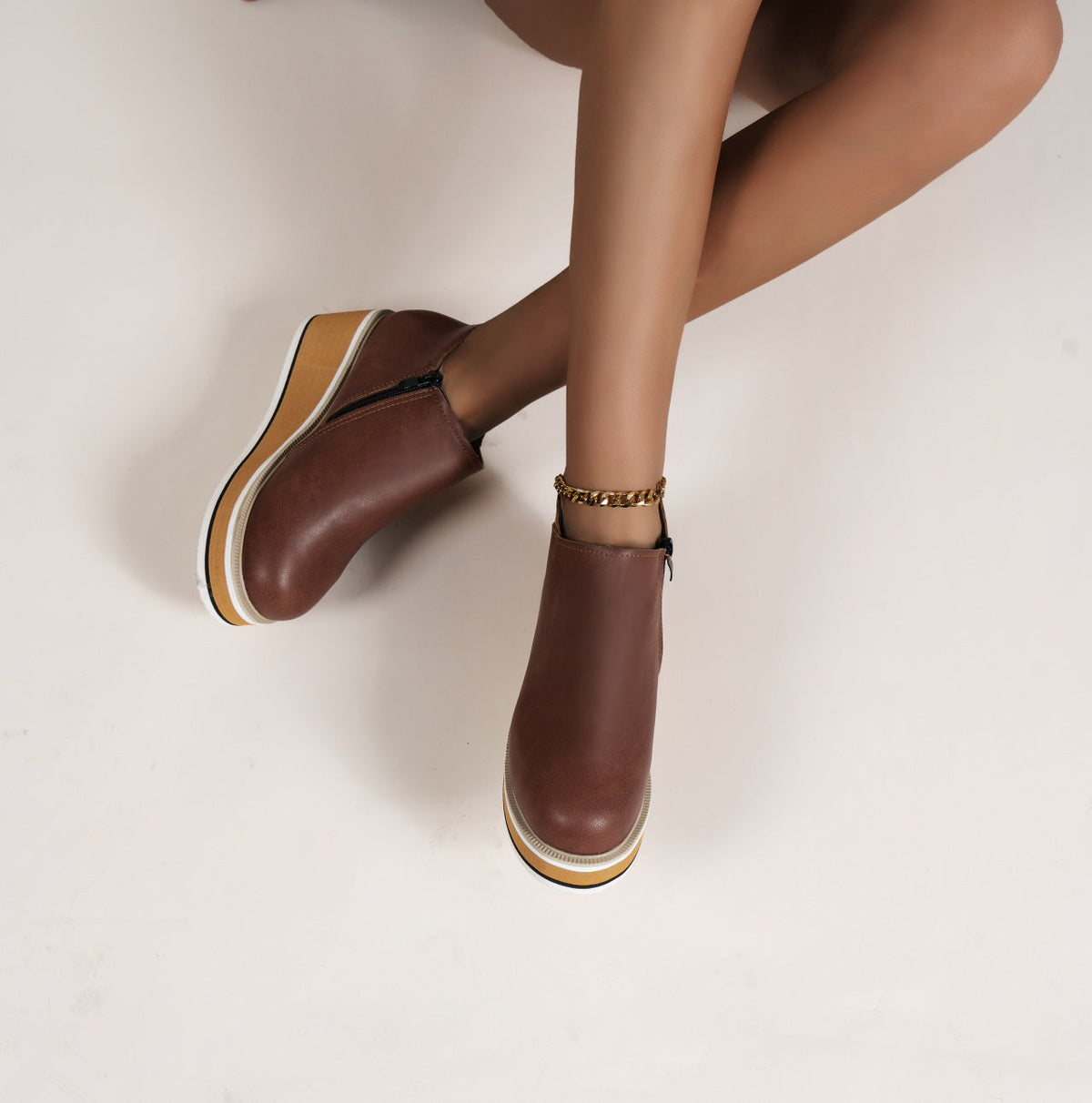 Belifi Women's Chelsea Boots with Thick Platform Wedge Heels