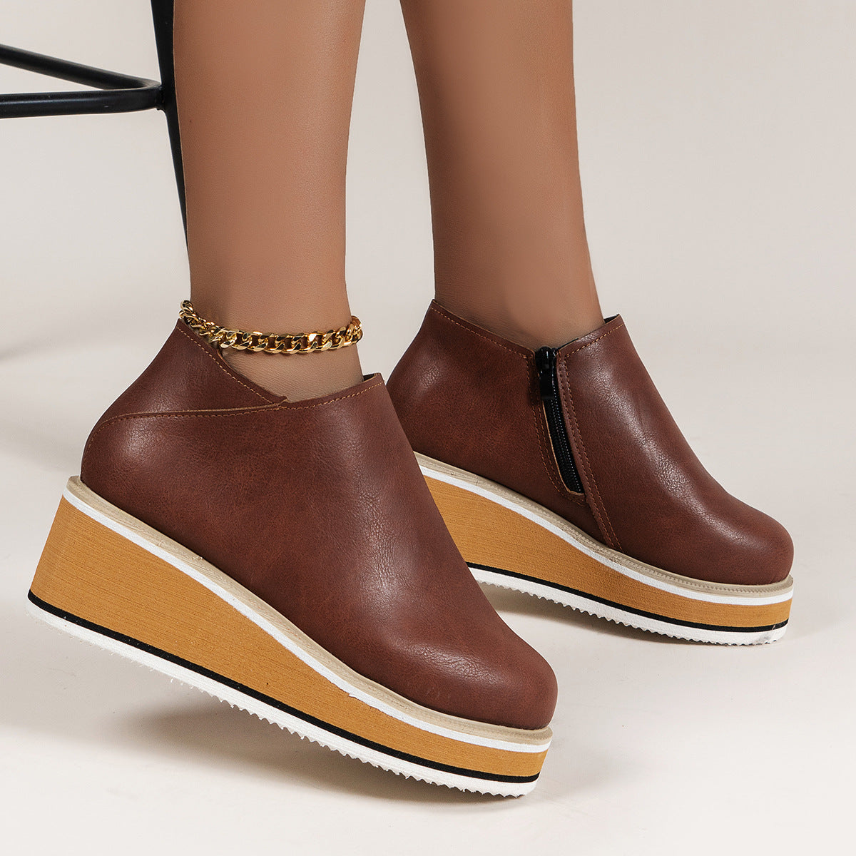 Belifi Women's Chelsea Boots with Thick Platform Wedge Heels