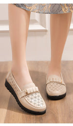 Belifi Comfortable and Breathable Genuine Leather Hollow Shoes