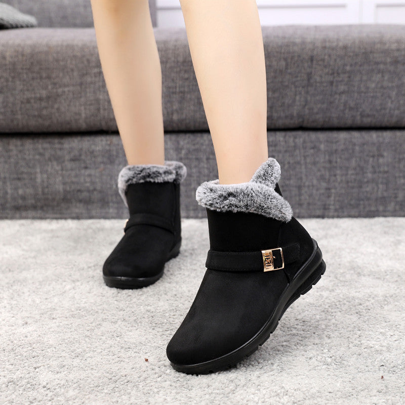 Belifi Winter Fleece-Lined High-Top Anti-slip Cotton Shoes
