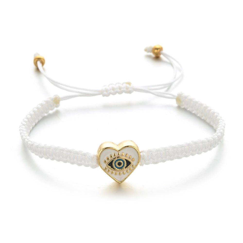 Devoted to Love - Evil Eye Heart Charm Red String Bracelet