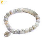 Natural Quartz Love Heart Bracelet for Emotional Healing