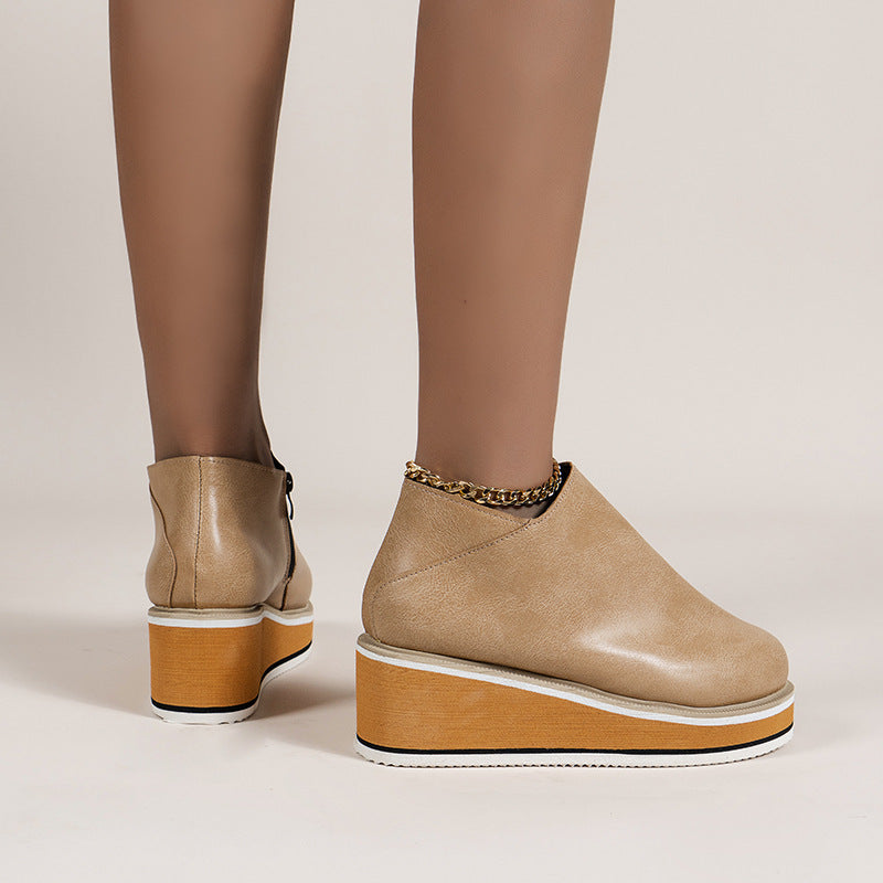 Belifi Women's Chelsea Boots with Thick Platform Wedge Heels