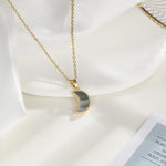 CRESCENT MOON RAW GEMSTONE NECKLACE