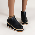Belifi Women's Chelsea Boots with Thick Platform Wedge Heels