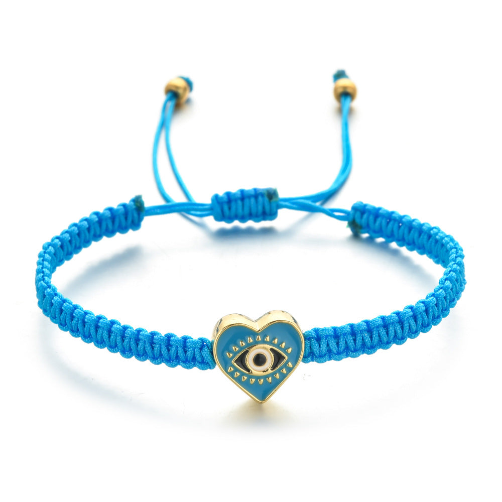 Devoted to Love - Evil Eye Heart Charm Red String Bracelet